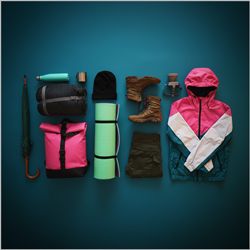 Tissu en nylon (recyclé) léger, imperméable, à carreaux à double ligne